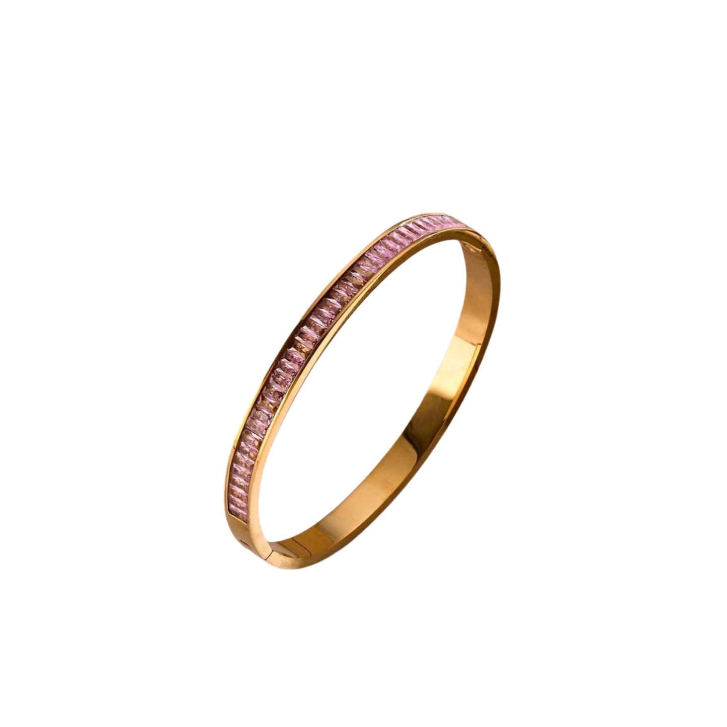 Celeste Spark Bangle – Gold with White or Pink Stones