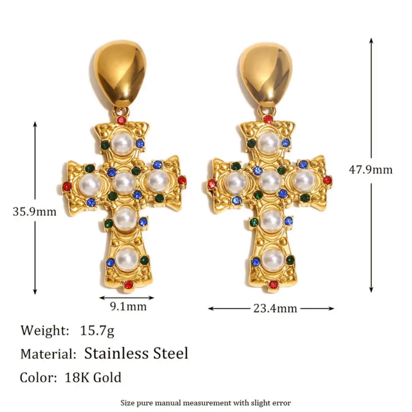 Celeste Cross Earrings
