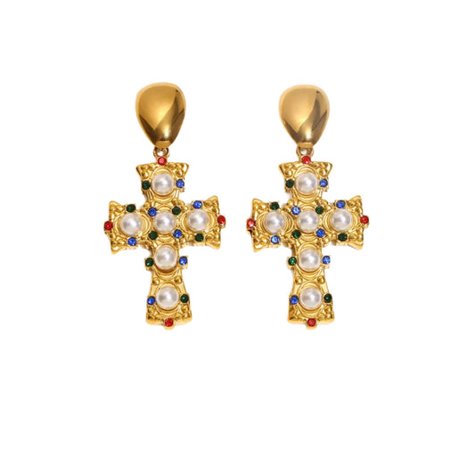 Celeste Cross Earrings
