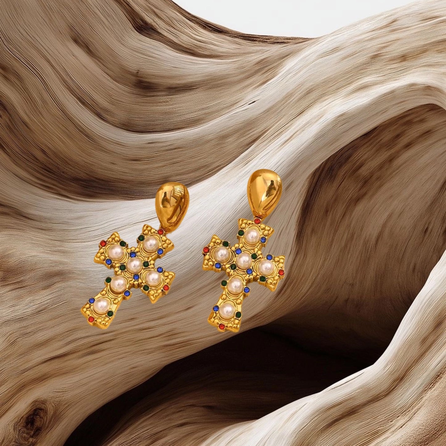 Celeste Cross Earrings