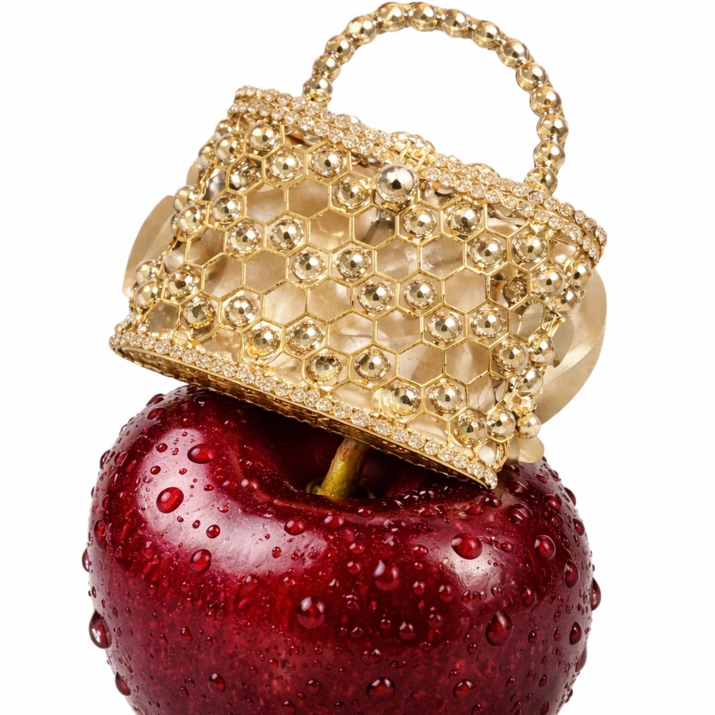 HexaLuxe Beaded Crossbody – Gold