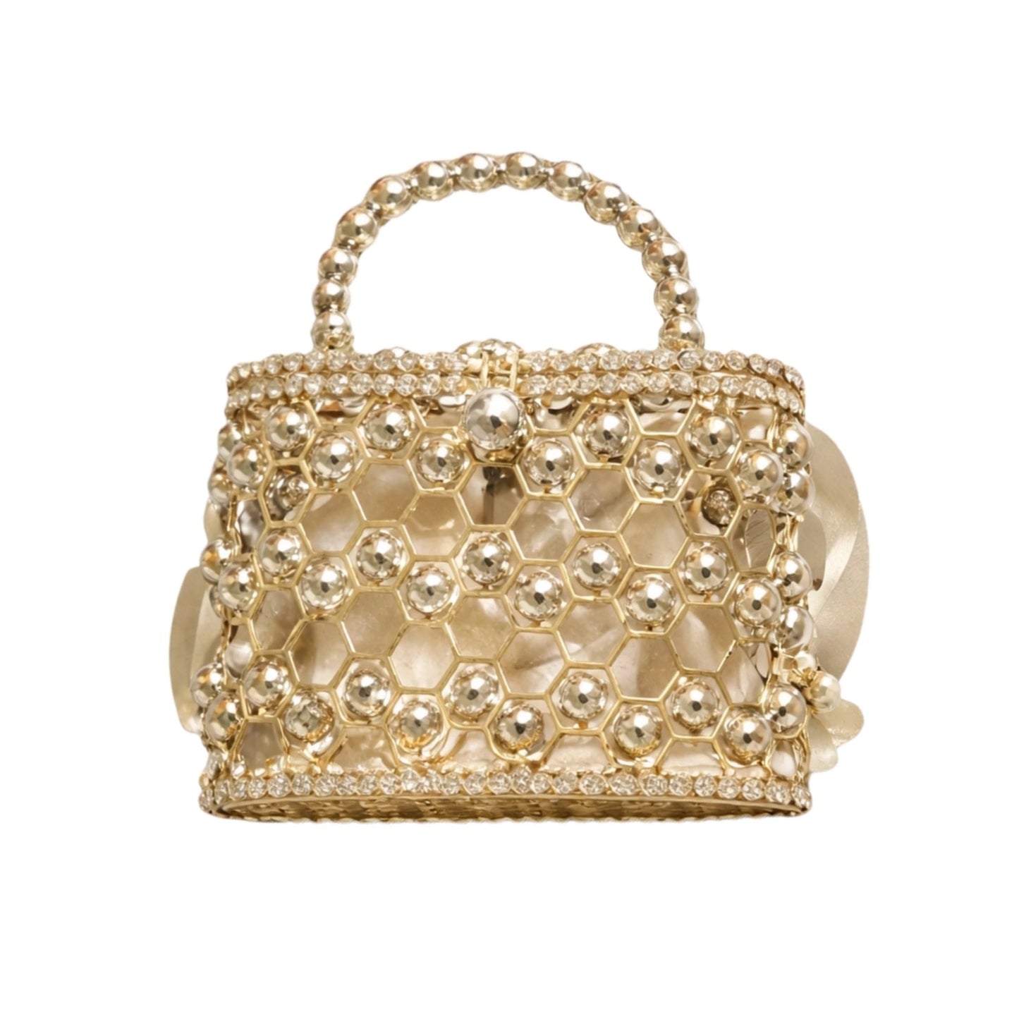 HexaLuxe Beaded Crossbody – Gold