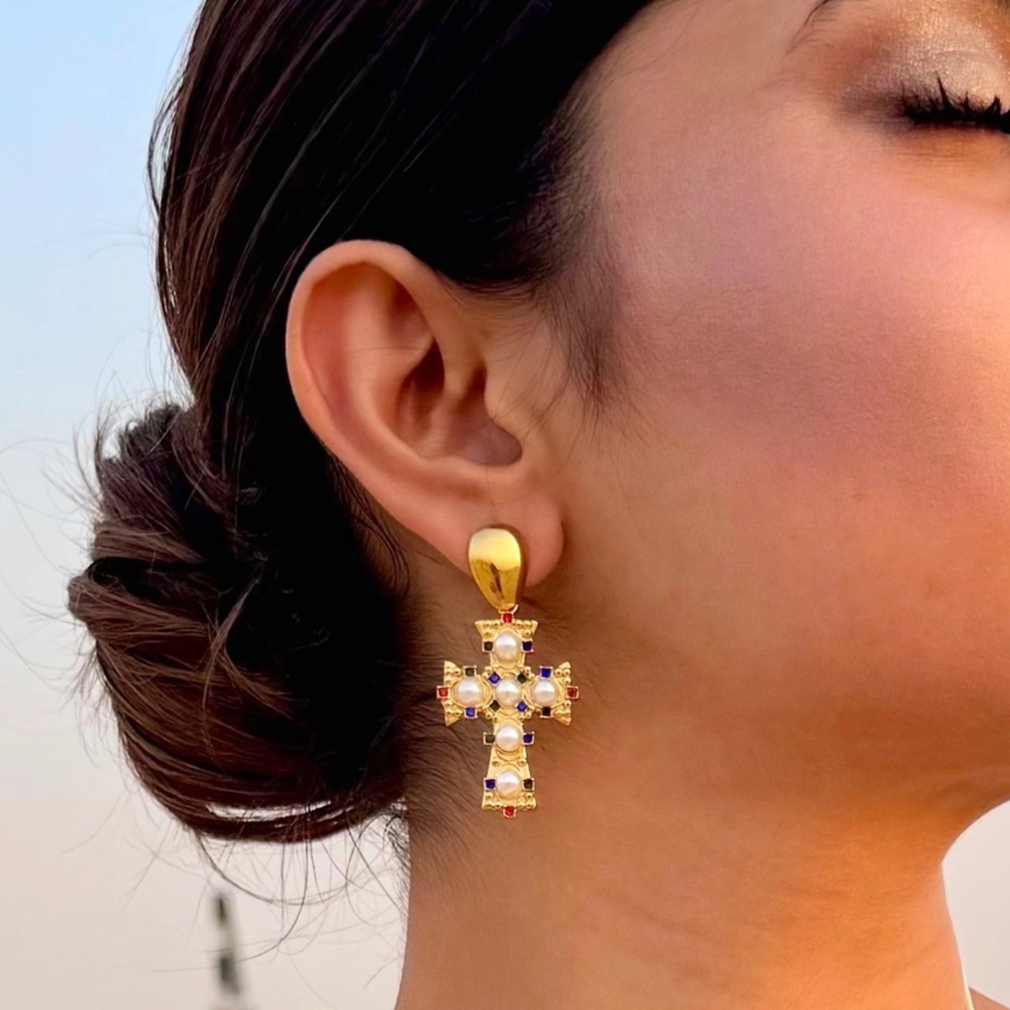 Celeste Cross Earrings